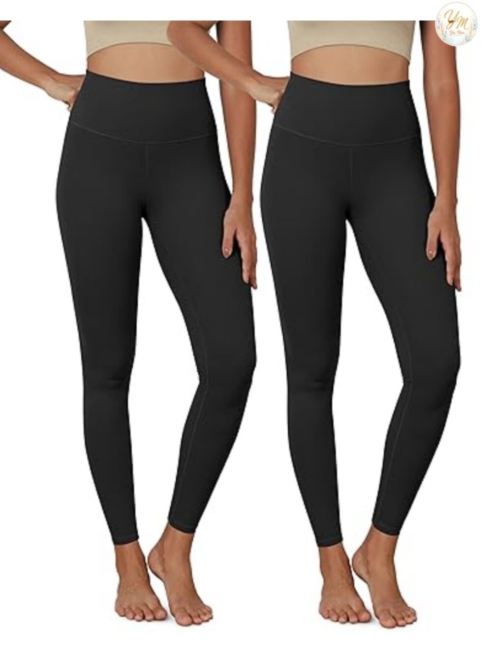 ODODOS 2-Pack Buttery Soft High Waist Yoga Leggings Lounge Pants 25"